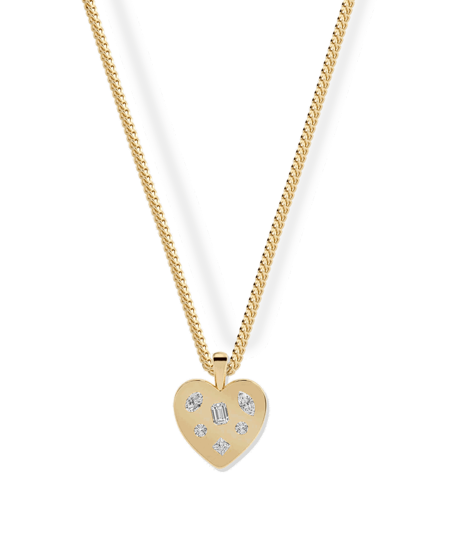 ★送料・関税込★MOSXE★MOSXE Heart point necklace★ Mosaic Heart Necklace | Silent Opus